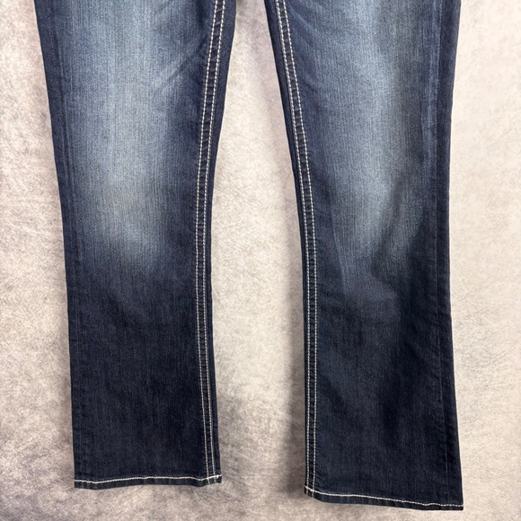 Miss Me Loose Saddle Stitch Border Chloe Bootcut Jeans Mid Rise 29x32 NWT - Picture 9 of 16